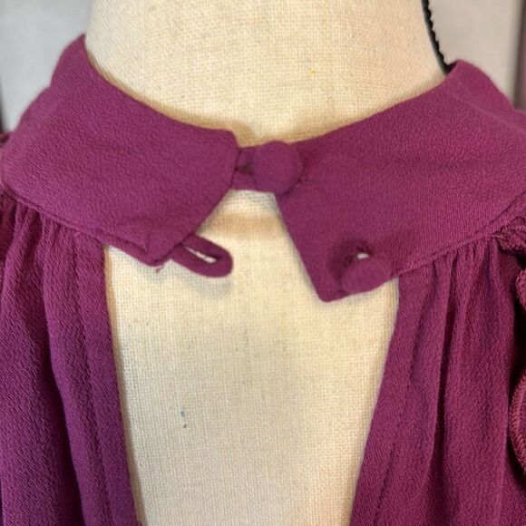 Free people Raspberry Pink Little Bit Of Love Lace Shoulder Ruffle Blouse - Picture 13 of 13